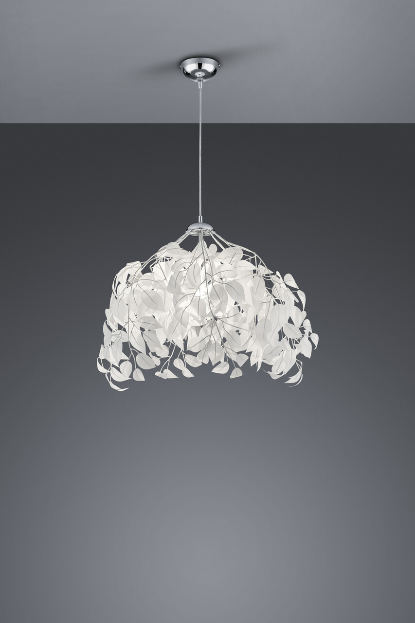 Lustra Leavy, RL, 38x150 cm, 28W, 1x E27, metal, alb/argintiu - imagine 4